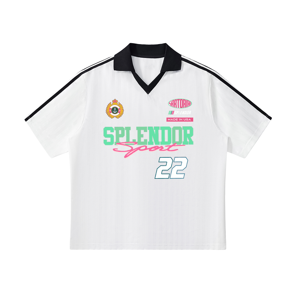 Thumbnail: Contrast Collar Striped Soccer Jersey