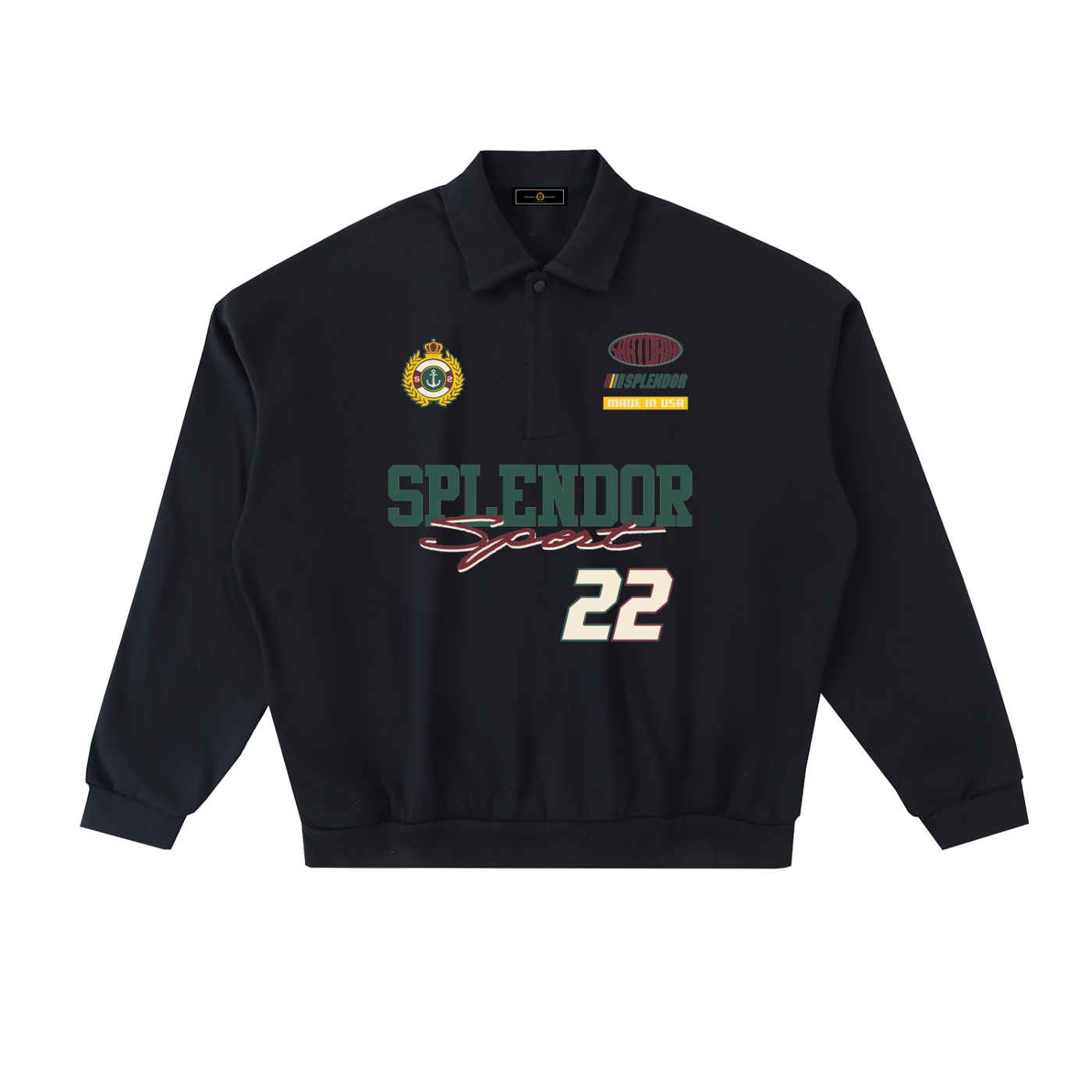 Heavyweight Fleece Polo Sweatshirt