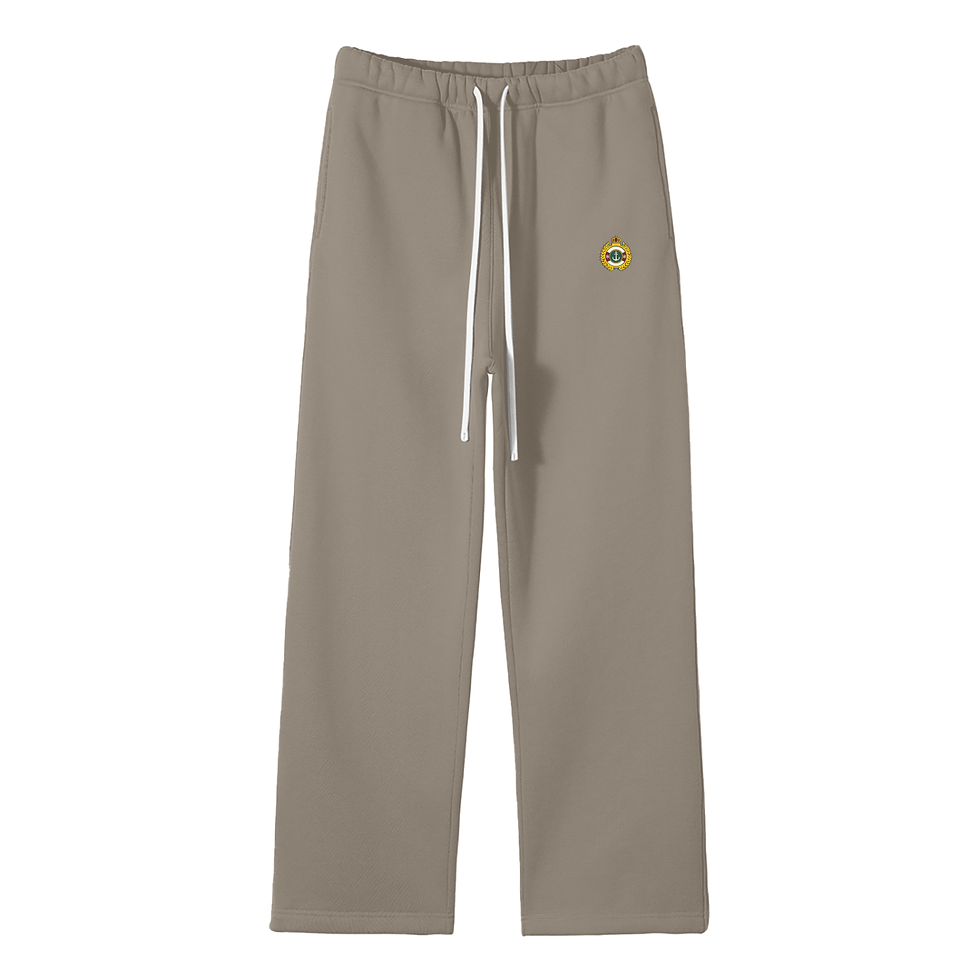 Thumbnail: Unisex Solid Color Fleece Straight Leg Pants
