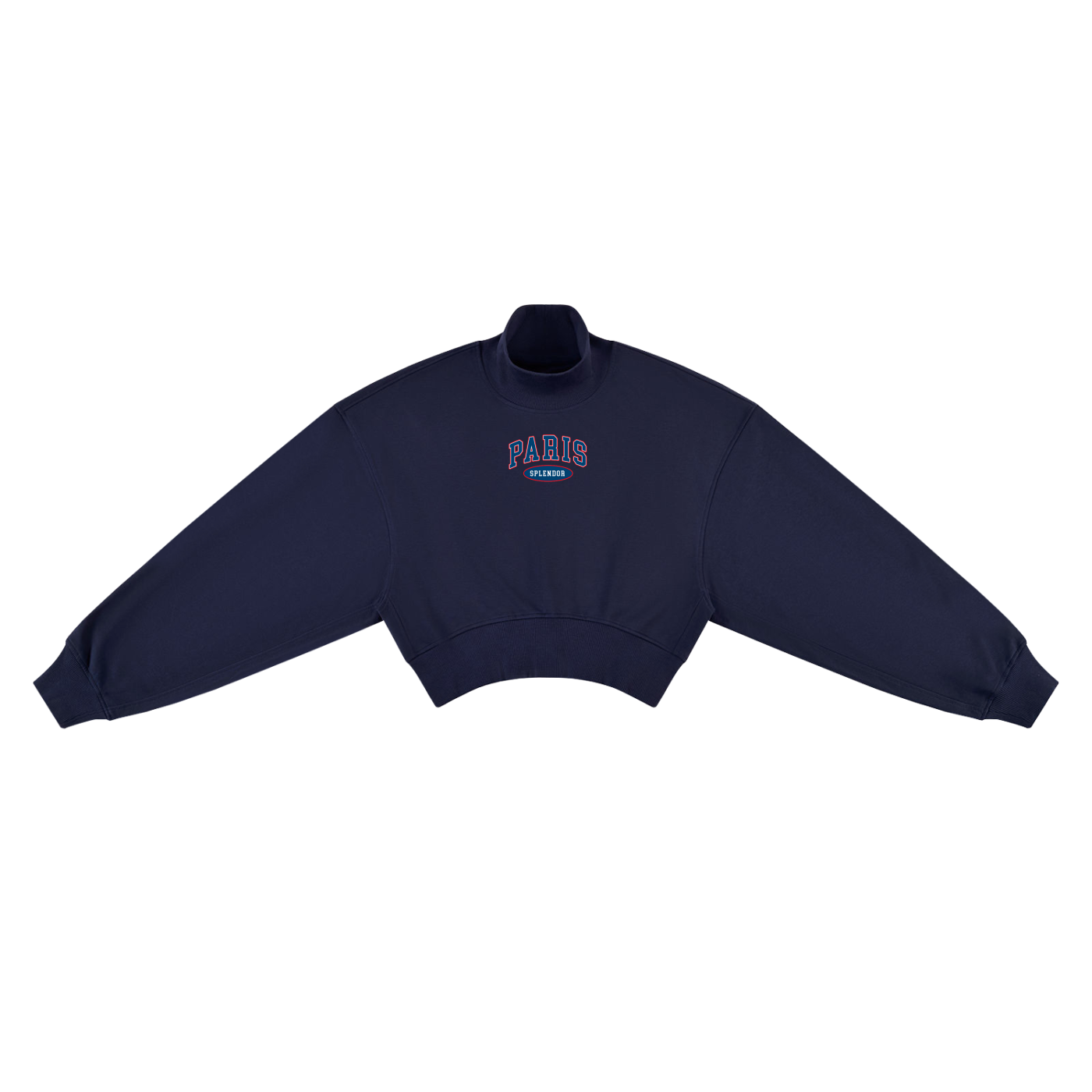 Splendor Paris Women's Crop Mock Neck Sweatshirt