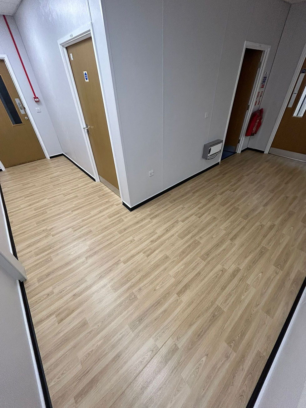 Close-up view of safety vinyl flooring in a bathroom setting