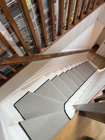 Stair runner on a stair winder