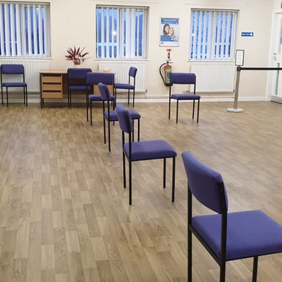 Safety vinyl installed in a doctor's waiting area.