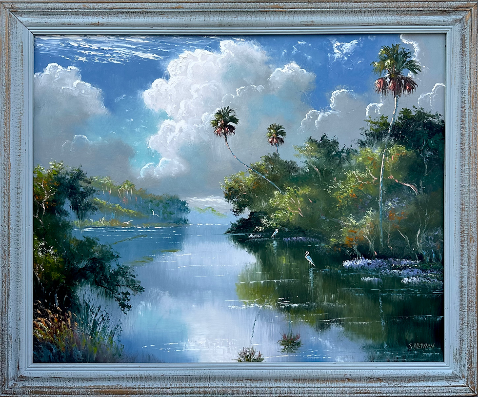 "Cloudy Backwoods" by Sam Newton - 24x30" Masonite