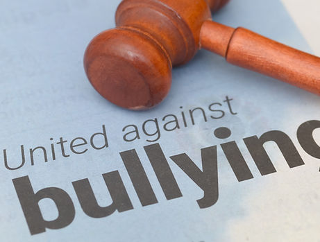 Judge Gavel on Anti-Bullying Poster with _United Against Bullying_ Text for Legal and Soci