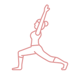 Icon of a woman stretching to represent restorative exercise training services.