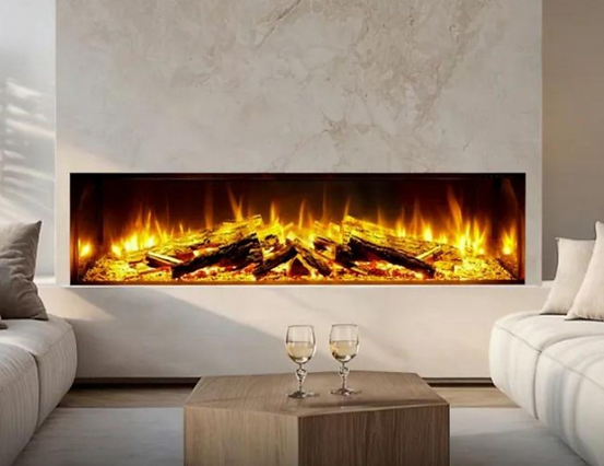 Celsi DLX 1600 Black edition oak logs, Media wall fire, fireplace shop Hampshire, Southampton, Portsmouth, Winchester, Gosport, Fareham, Havant, Waterlooville, Petersfield