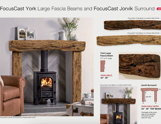 Focus Fireplaces Cast York Beam, Wooden Fireplaces Portsmouth, Southampton, Winchester, Gosport, Havant, Hampshire 