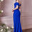 Miniaturbild: Elegantes Figurbetontes Abendkleid mit Beinschlitz " Sensha  - Royal Blue''