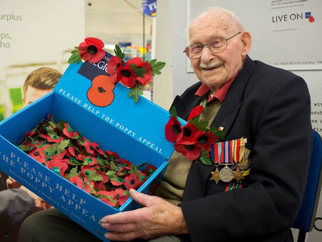 Poppy seller Ron Jones who survived Auschwitz will celebrate his 100th birthday on April 30th