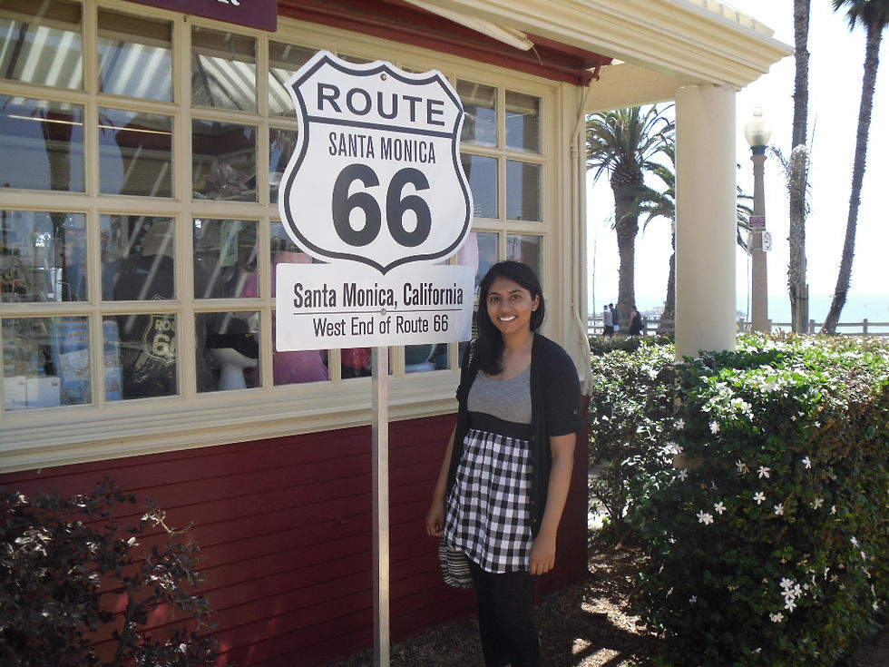 Me at the west end of Route 66 in Santa Monica, California