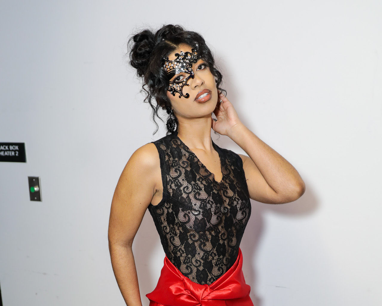 Noir Lace V-Neck Leotard