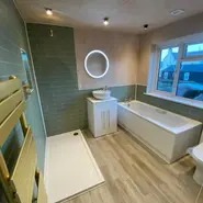 green tile bathroom