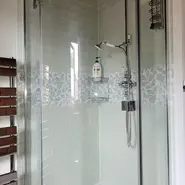 green tile shower