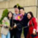 Dr. Hailey, Dr. Sebastian, Dr. Isaias, and Dr. Thao (left to right) celebrating Dr. Sebastian's graduation from Chiropractic school in April 2025.