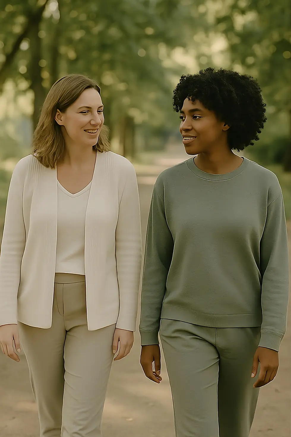 therapist and client walking together outdoors during emotional regulation therapy session