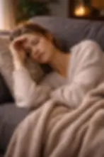 Person resting after emotional and physical exhaustion