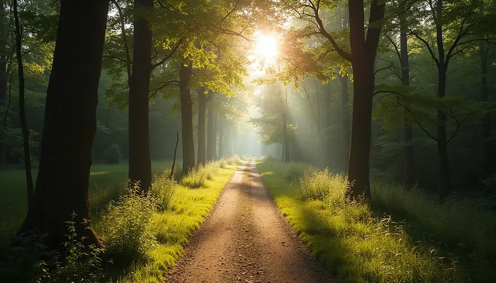 sunlit forest path symbolizing emotional healing and rediscovery of self-worth