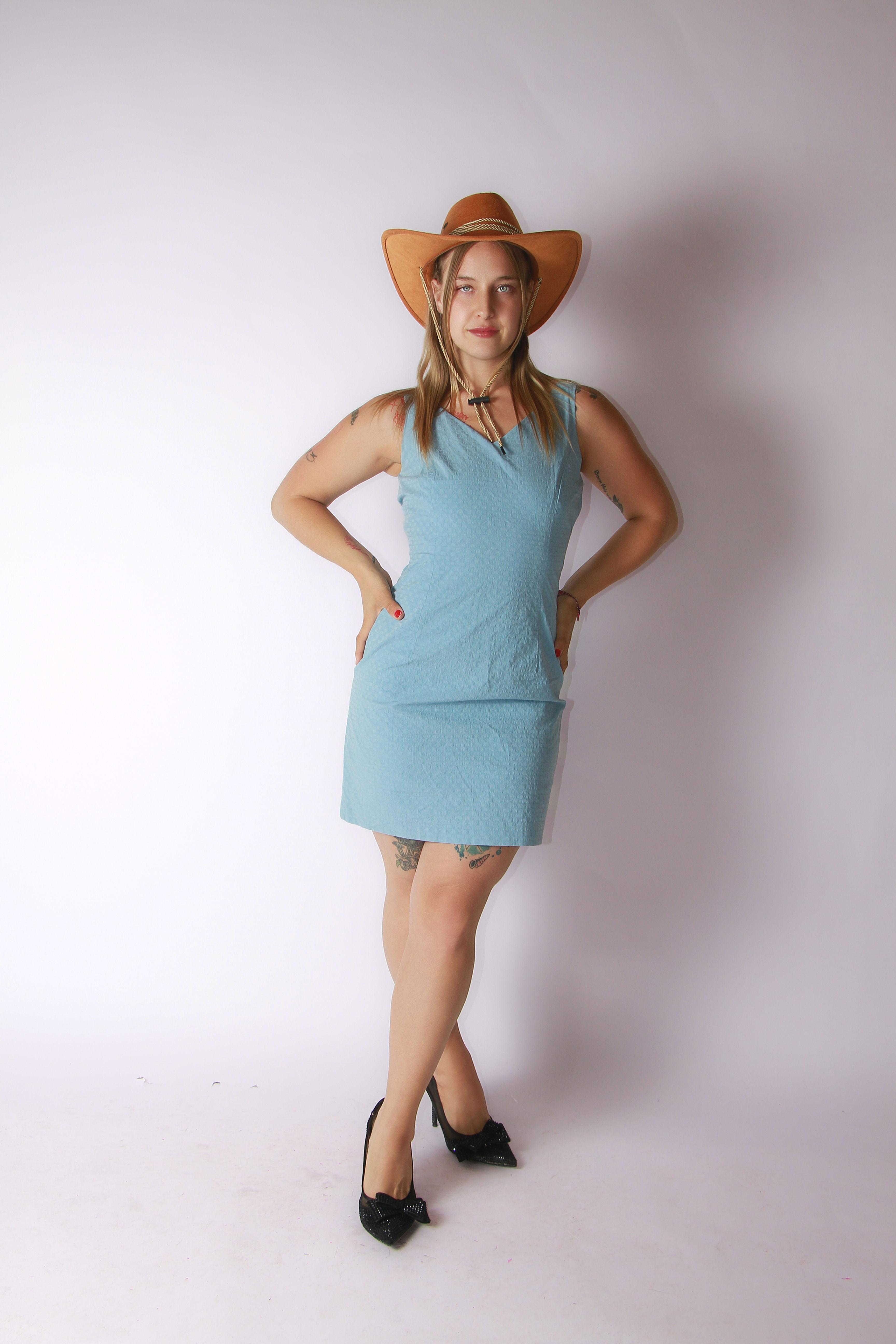 Harold’s – Light Blue Fitted Sheath Dress – Size 0 – Used