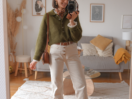 Le pull vert olive