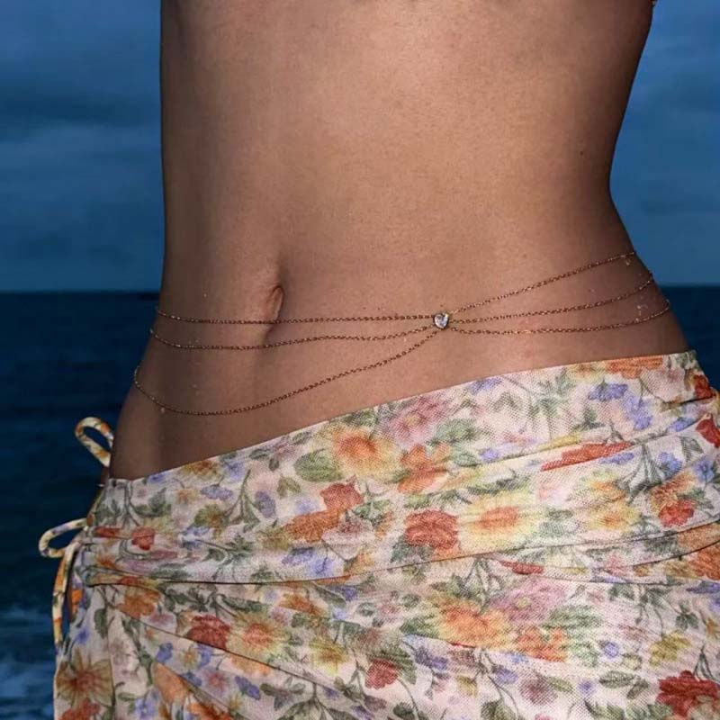 Miniatura: 2025 Sexy Multilayer Tassel Waist Chain for Women Girls Fashion Gold Color Shiny