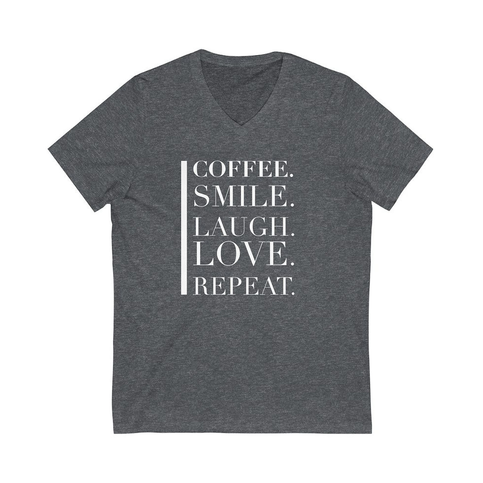 Thumbnail: Coffee Love Repeat Unisex V-Neck Tee