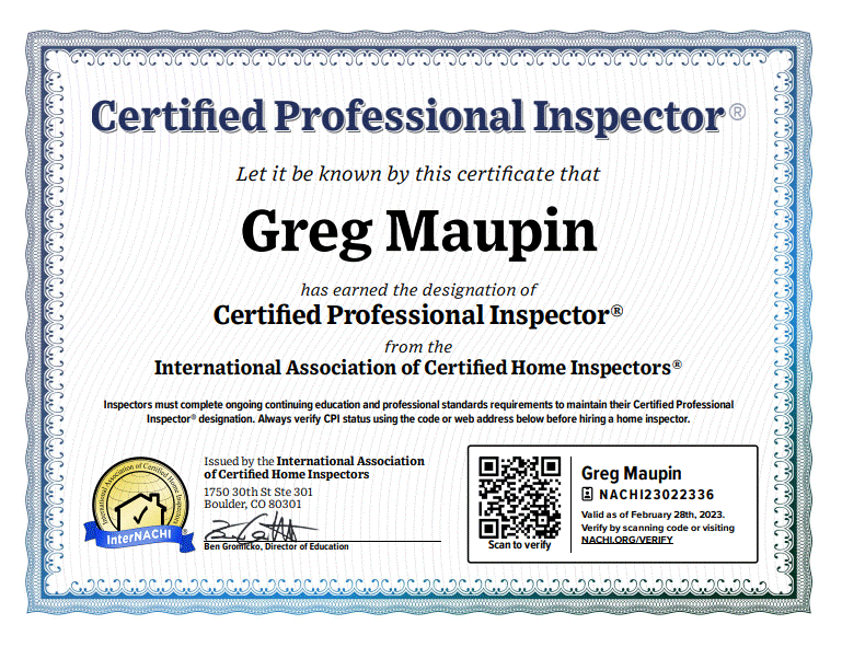 Greg Maupin Certifications