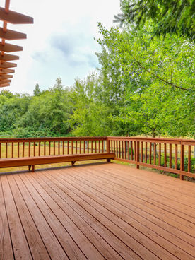 Inspector Joshua Inspecting deck outside