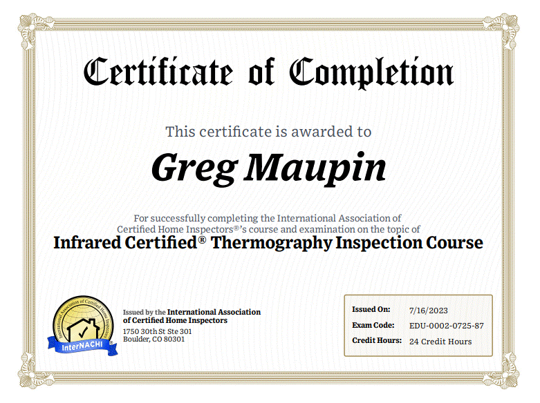 Greg Maupin Certifications