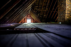 Inspector Joe Inspecting attic insulation