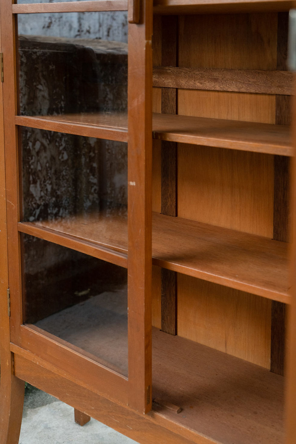 Thumbnail: Teak Wood British Hong Kong Colonial Era Display Cabinet From 1980’s