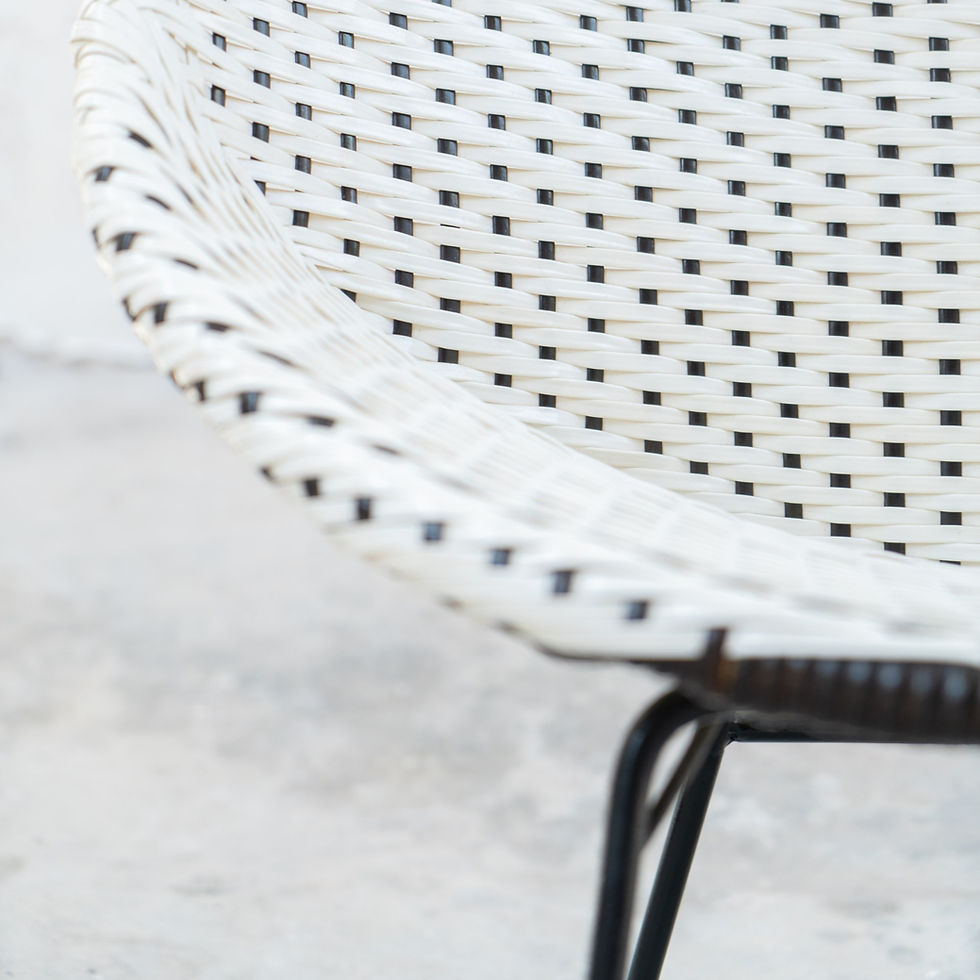 Thumbnail: Plastic Rattan Woven Chair with Metal Frame