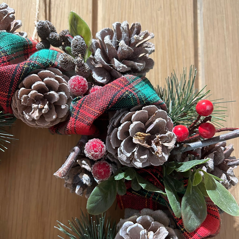 Traditional Tartan Festive Christmas Wreath 36cm