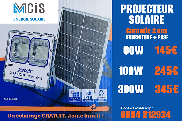 Projecteur solaire 60W
