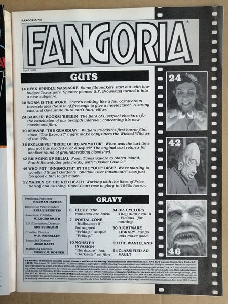 Thumbnail: FANGORIA MAGAZINE # 91, 1990, UNREAD EX SHOP STOCK, NM