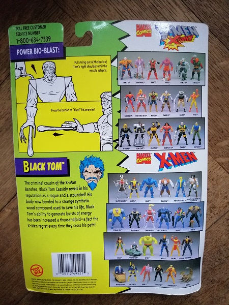 Thumbnail: X-MEN X-FORCE BLACK TOM FIGURE WITH POWER BIO-BLAST, ToyBiz, 1994, MINT CARD