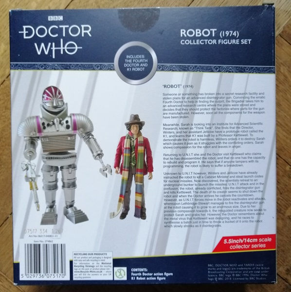 Thumbnail: DOCTOR WHO K1 GIANT ROBOT 8" ACTION FIGURE WITH GUN, BOXED, NO DOCTOR FIGURE