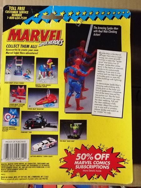 Thumbnail: MARVEL SUPER-HEROES WEB CLIMBING ACTION SPIDER-MAN 5" FIGURE, Toy Biz 1991, MOC