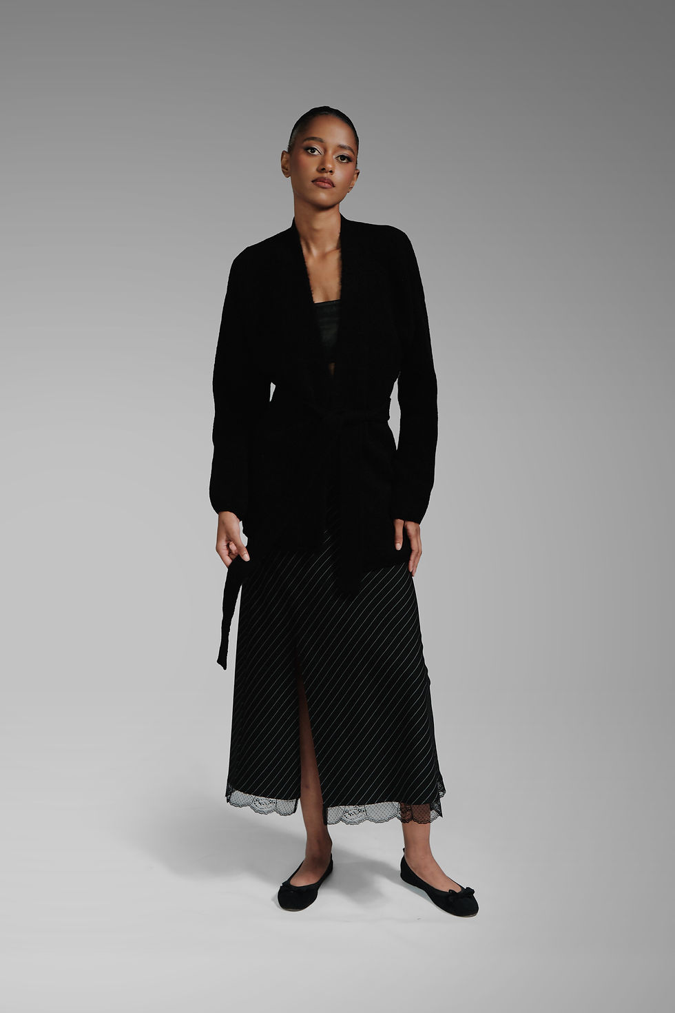 Thumbnail: PIN-STRIPE LONG SKIRT