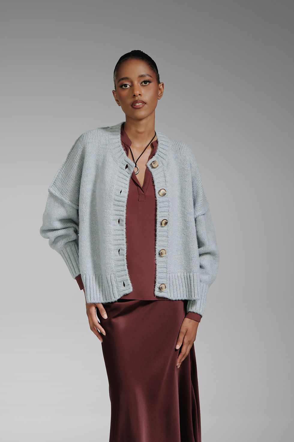 Thumbnail: OVERSIZED CARDIGAN-BABY BLUE