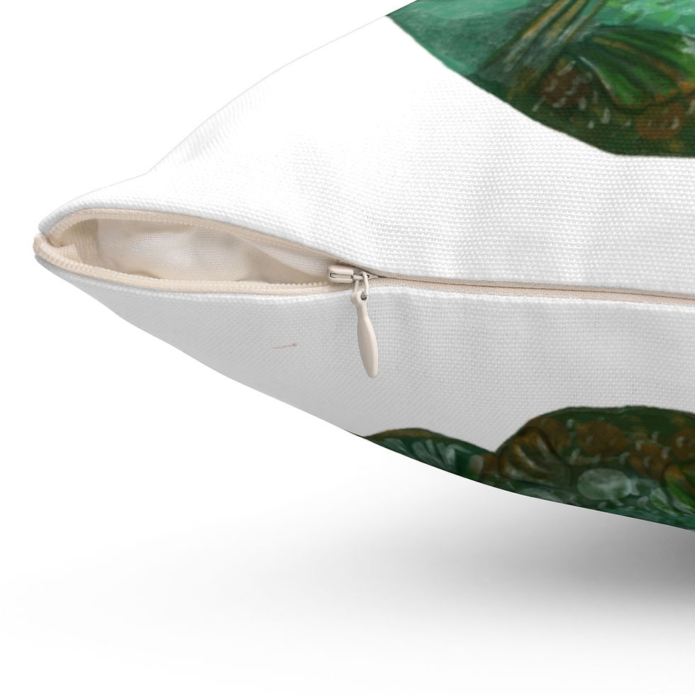 Thumbnail: Vintage Teapot Fish Lotus Asian Cushion Home Decor Square Pillow 
