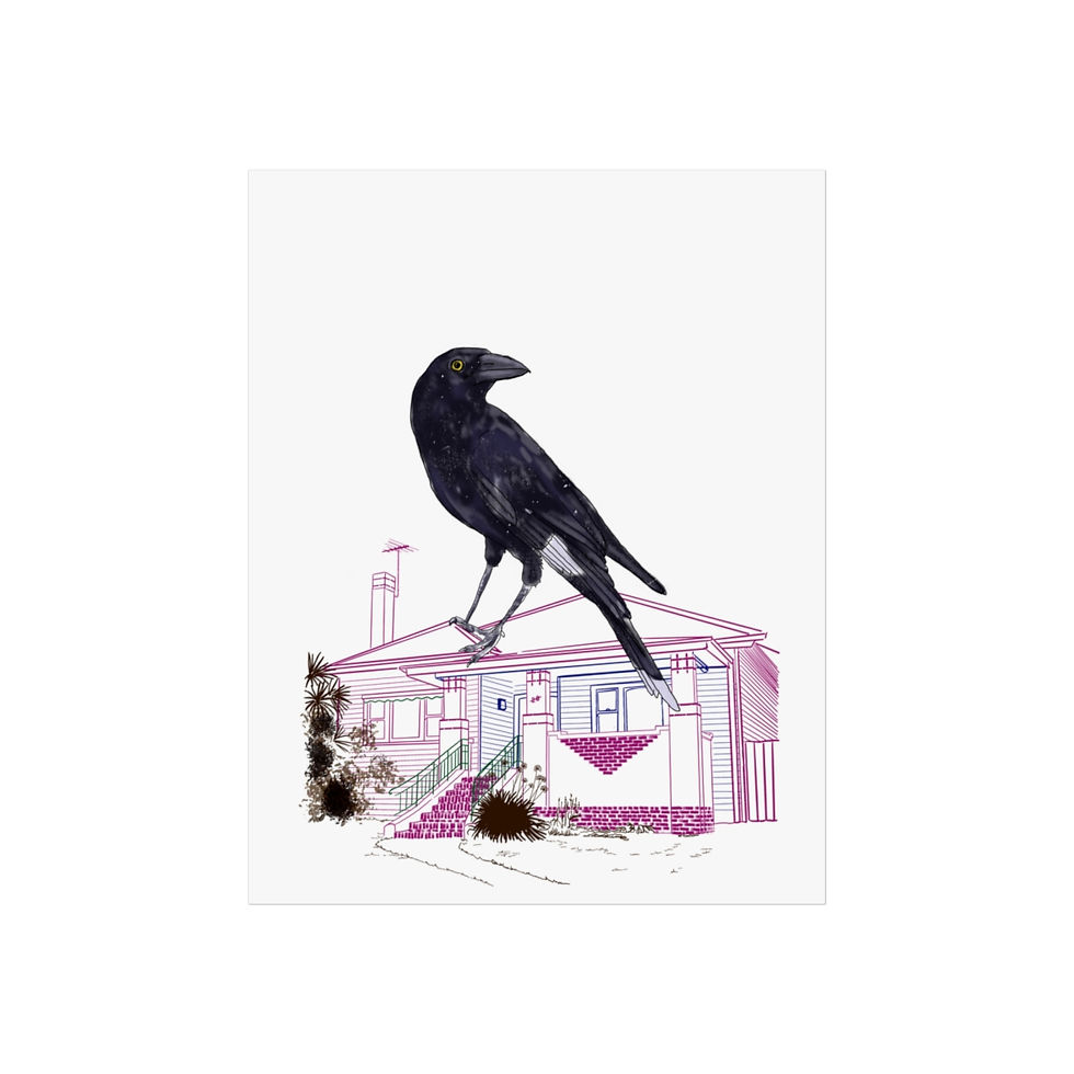 Thumbnail: Carrawong Australian Suburbia Bird Hand-drawn Fine Art Posters