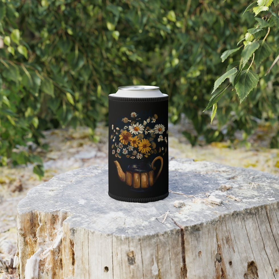 Thumbnail: Teapot, Tea, Flowers, Daisy, Stubby Holder, Summer Holiday, Can Cooler