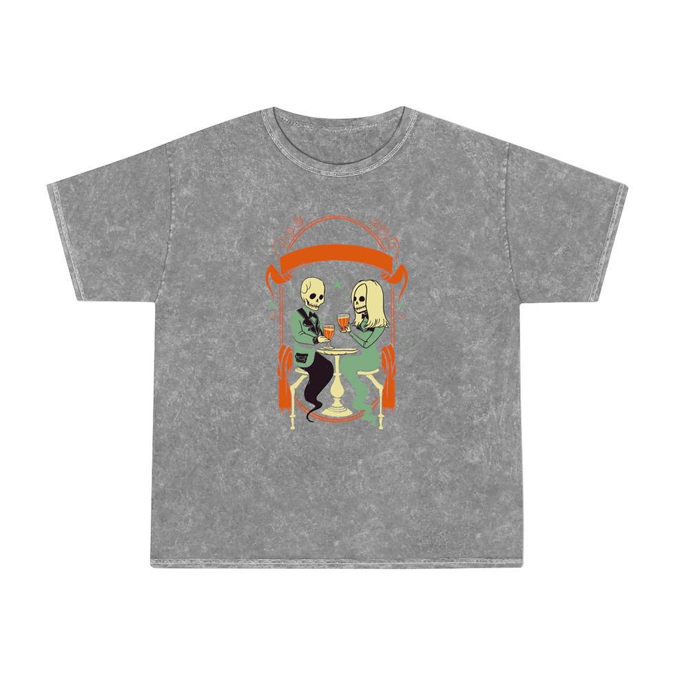 Thumbnail: Boo Buddies Halloween Skull Ghosts Ghouls Unisex Mineral Wash T-Shirt