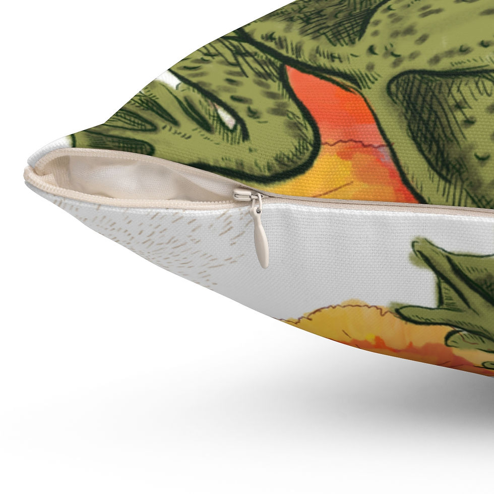 Thumbnail: Frog Floral Flowers Botanical Cushion Home Decor Vintage Polyester Pillow 