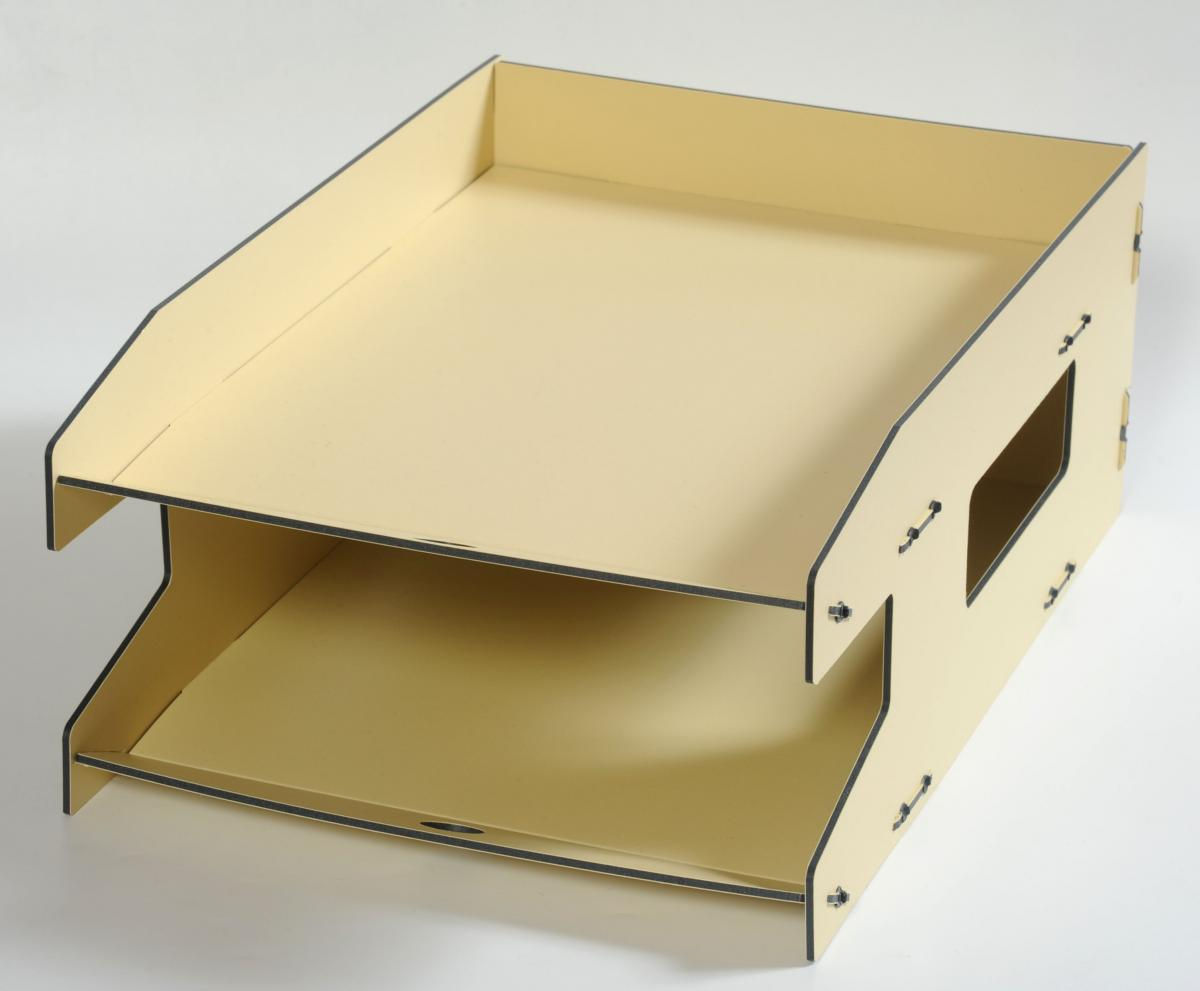 מגש מסמכים שולחני כפול פלסטיק במגוון צבעים