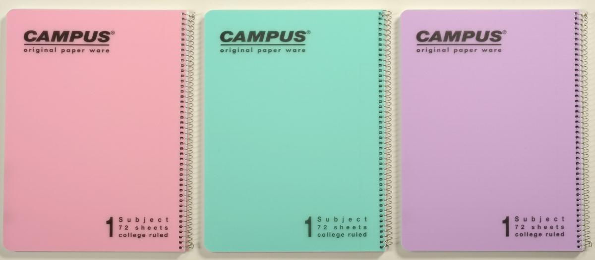 סט 3 מחברות A4 ספירל פסטל משובץ CAMPUS