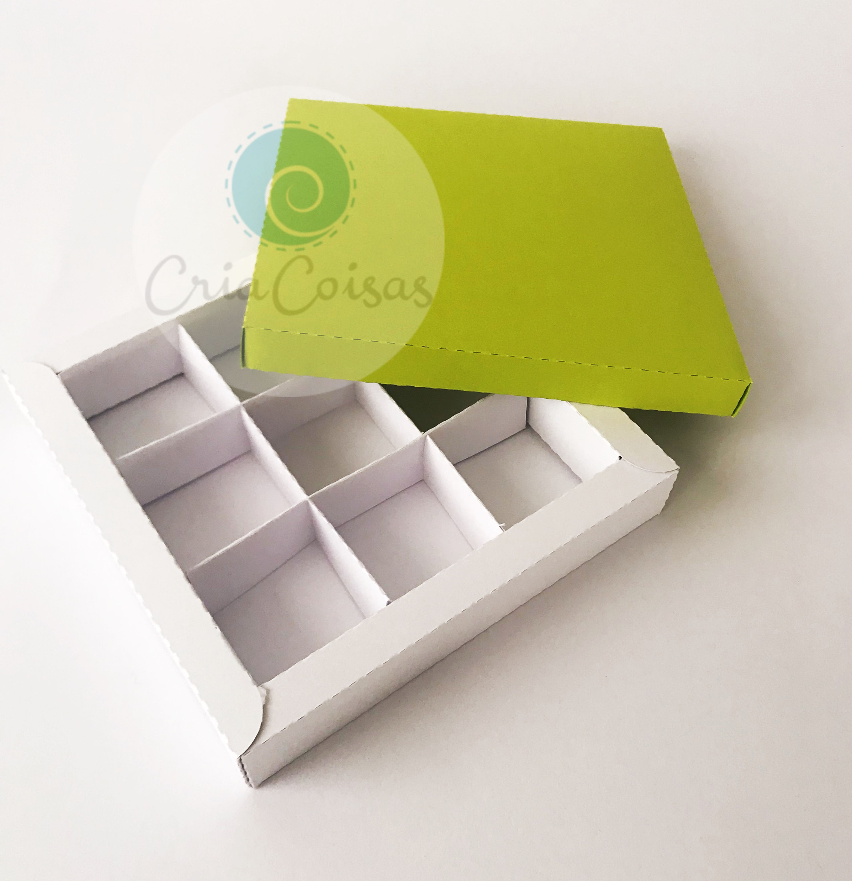 Caixa Versátil com tampa e 4 e 9 divisórias (sem cola)