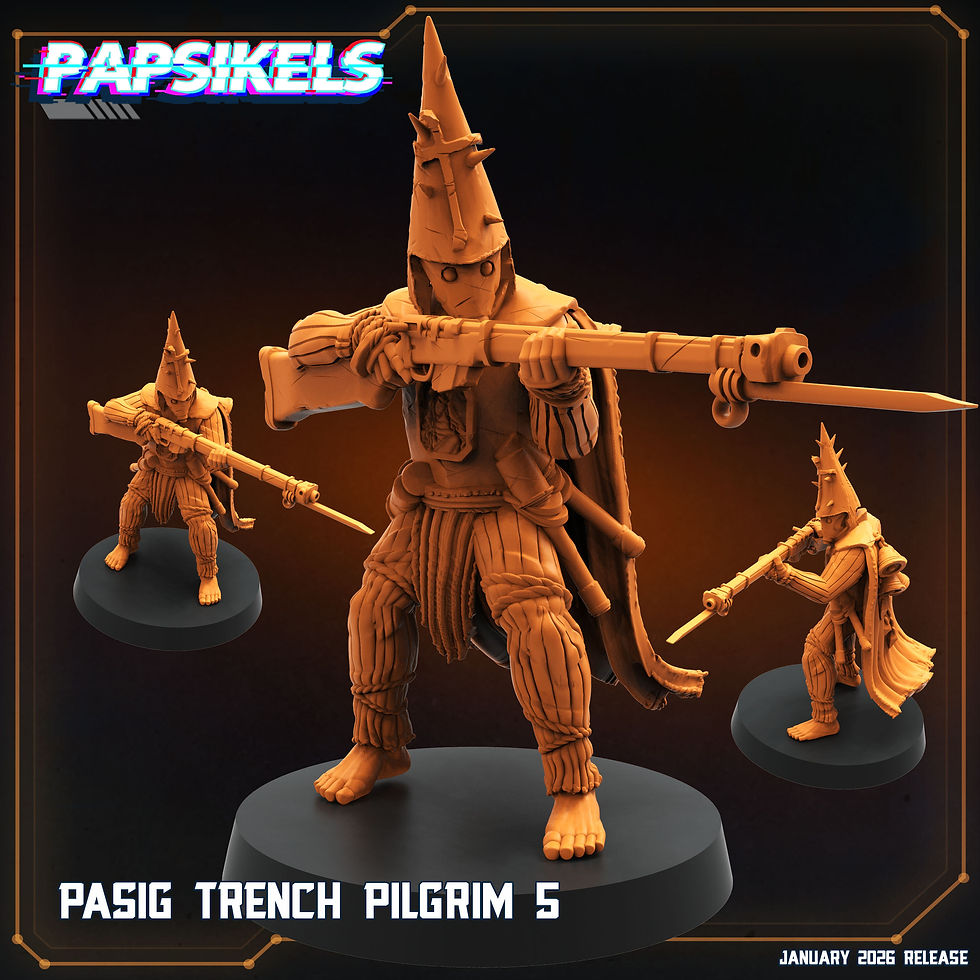 Thumbnail: Pasig Trench Pilgrims Squad (5) – Trench Crusade Proxy Resin Miniatures