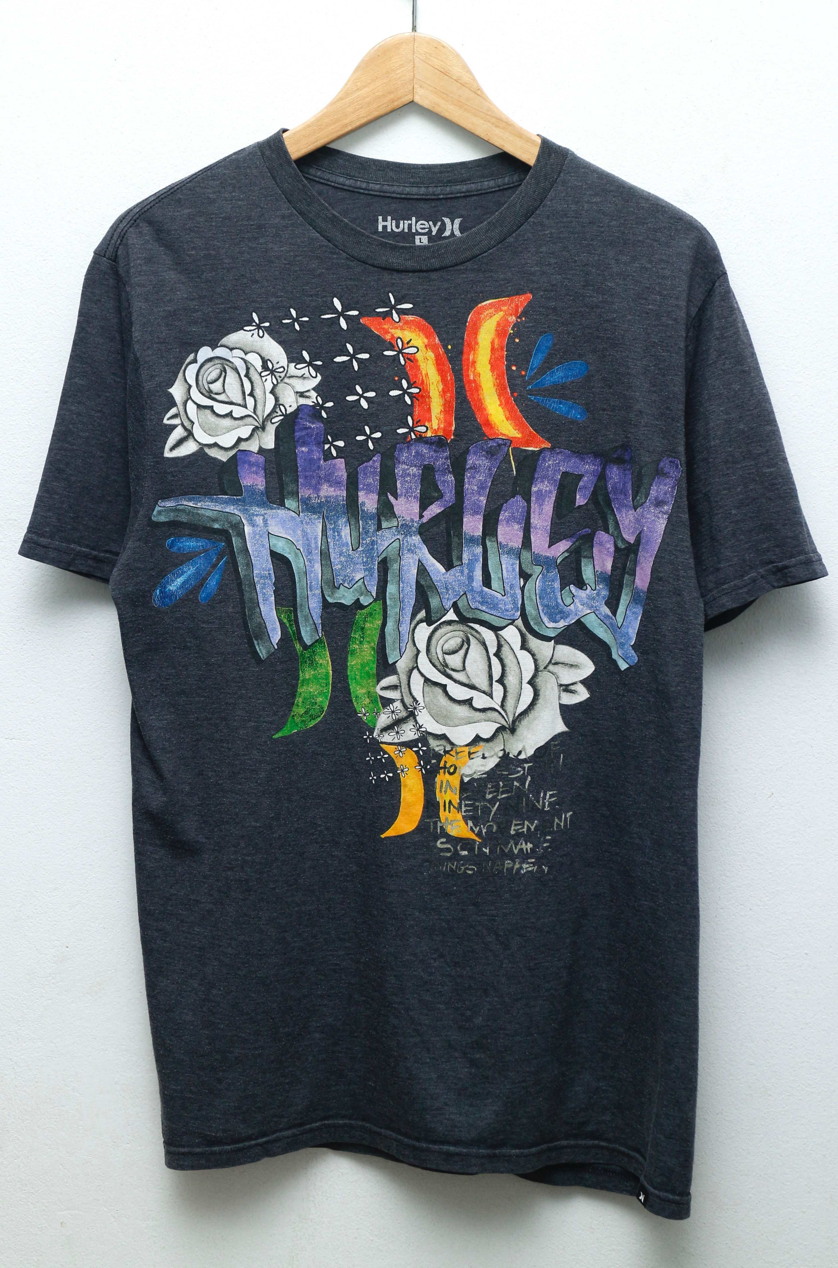 เสื้อยืดมือสอง Hurley แนวสเก็ตบอร์ด (ไซส์L/อก21"/ยาว32")T326